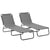 Outsunny Portable Sun Lounger Set, 2 Pieces with 5-Position Adjustable Backrest, Foldable Recliner, Lightweight Frame, Grey