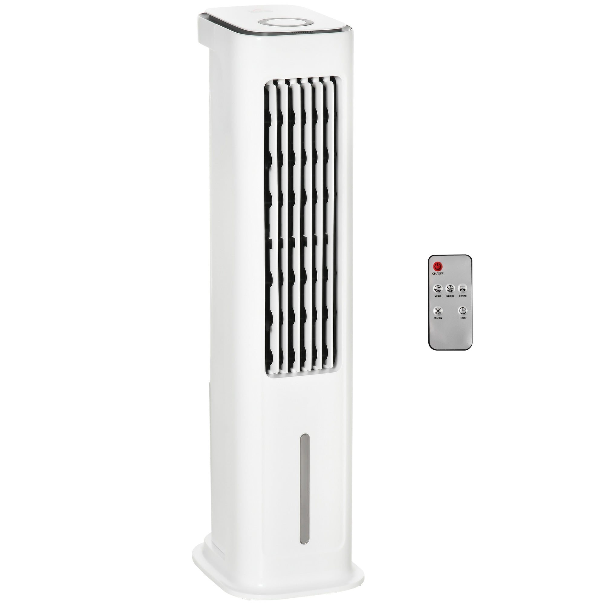 HOMCOM Ice Cooling Evaporative Air Cooler with Oscillation, 3 Modes, 3 Speeds, Remote Control, Timer, White