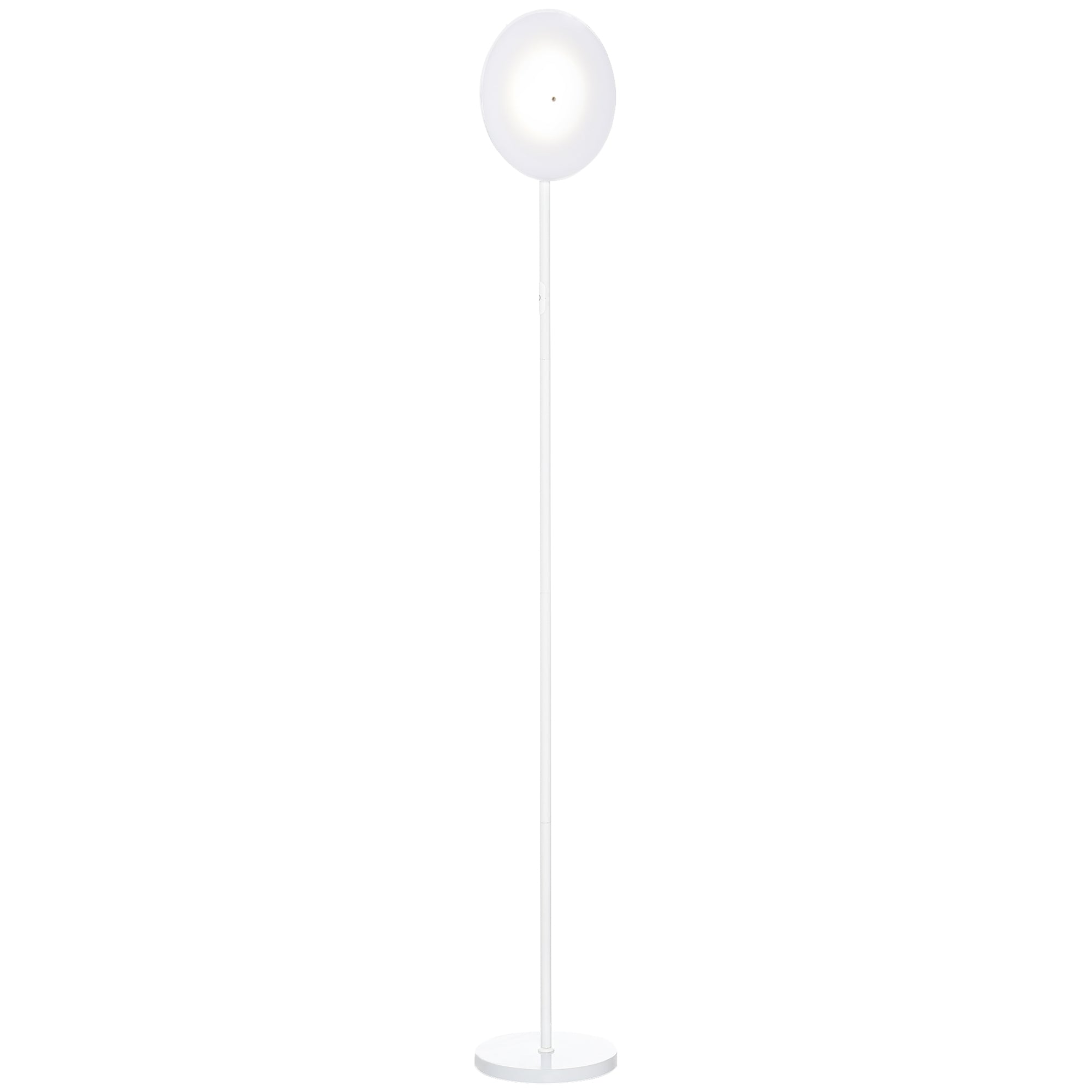 HOMCOM LED Floor Lamp 18W Uplighter Reading Standing Light with Adjustable Head 3 Brightness Levels Touch Control Industrial Style, White