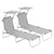 Outsunny Reclining Sun Lounger Set, 2 Foldable Chairs with Canopy, Breathable Mesh Fabric, Adjustable, Light Grey