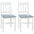 HOMCOM Dining Chairs Set of 2, Kitchen Chair with Slat Back, Pine Wood Structure for Living Room and Dining Room, White