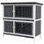 PawHut Double Decker Rabbit Hutch 2 Tier Guinea Pig House Pet Cage Outdoor with Sliding-out Tray, 100x47x91cm, Grey