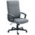 Vinsetto High-Back Home Office Chair, Linen Swivel Computer Chair with Adjustable Height and Tilt Function for Living Room, Bedroom, Study, Dark Grey