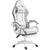 Vinsetto Racing Gaming Chair, Reclining PU Leather Computer Chair with 360 Degree Swivel Seat, Footrest, Removable Headrest and Lumber Support, White and Grey