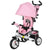 HOMCOM 4 in 1 Kids Trike Push Bike w/ Push Handle, Canopy, 5-point Safety Belt, Storage, Footrest, Brake, for 1-5 Years, Pink