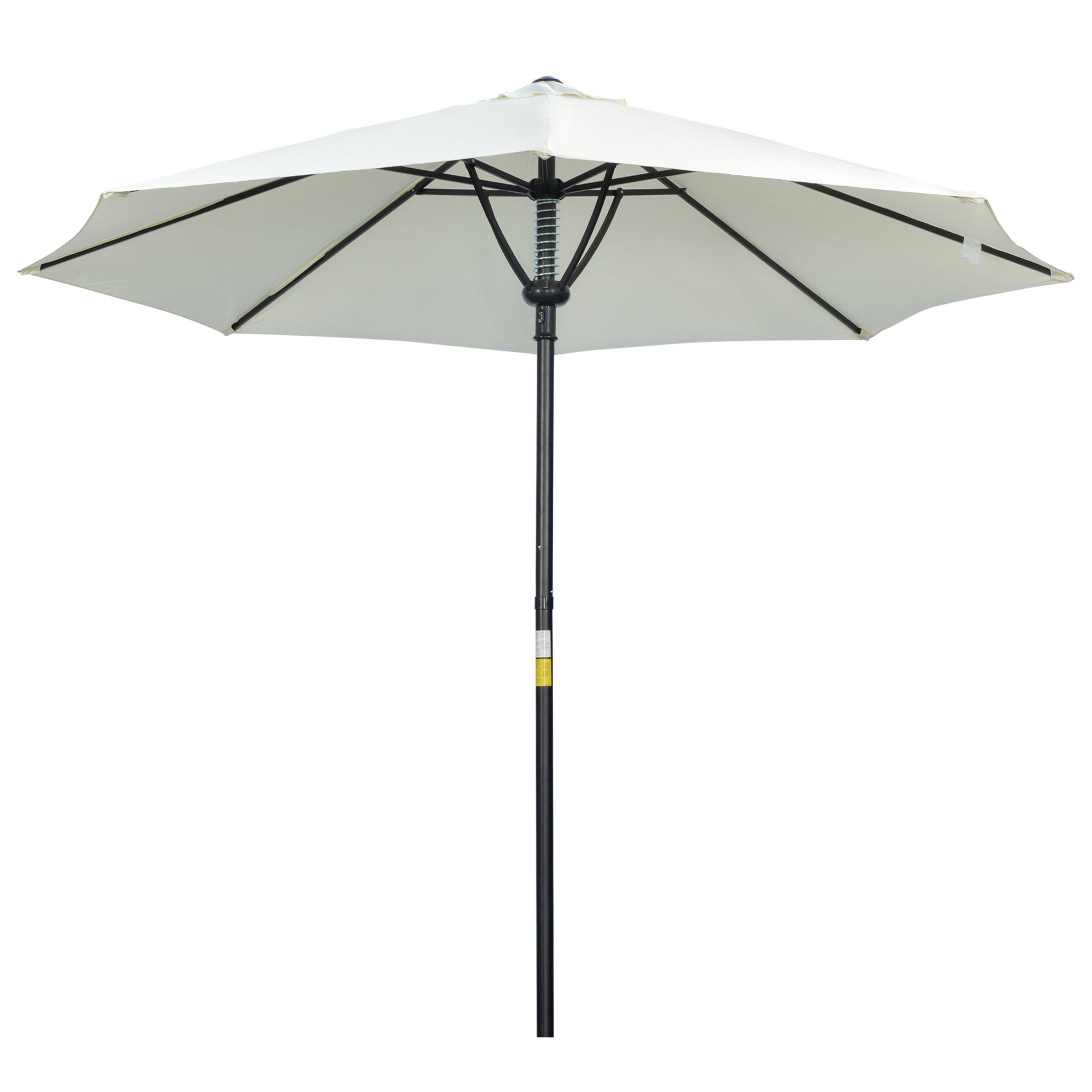 Outsunny Garden Parasol Umbrella, Outdoor Market Table Umbrella Sun Shade Canopy with 8 Ribs, Cream