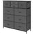 HOMCOM Bedroom Dresser: 10 Fabric Drawers, Steel Frame, Spacious Storage Solution, Ebony Shade