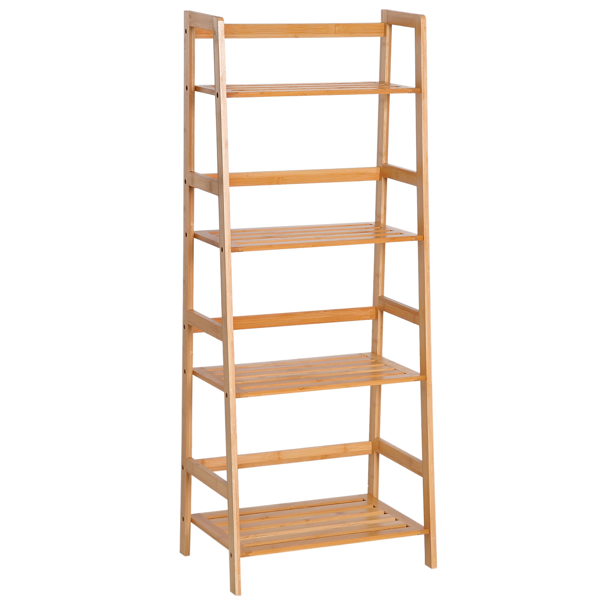 HOMCOM 4 Tier Ladder Shelf Unit Storage Unit Shelf DIY Plant Shelving Stand Holder Organiser