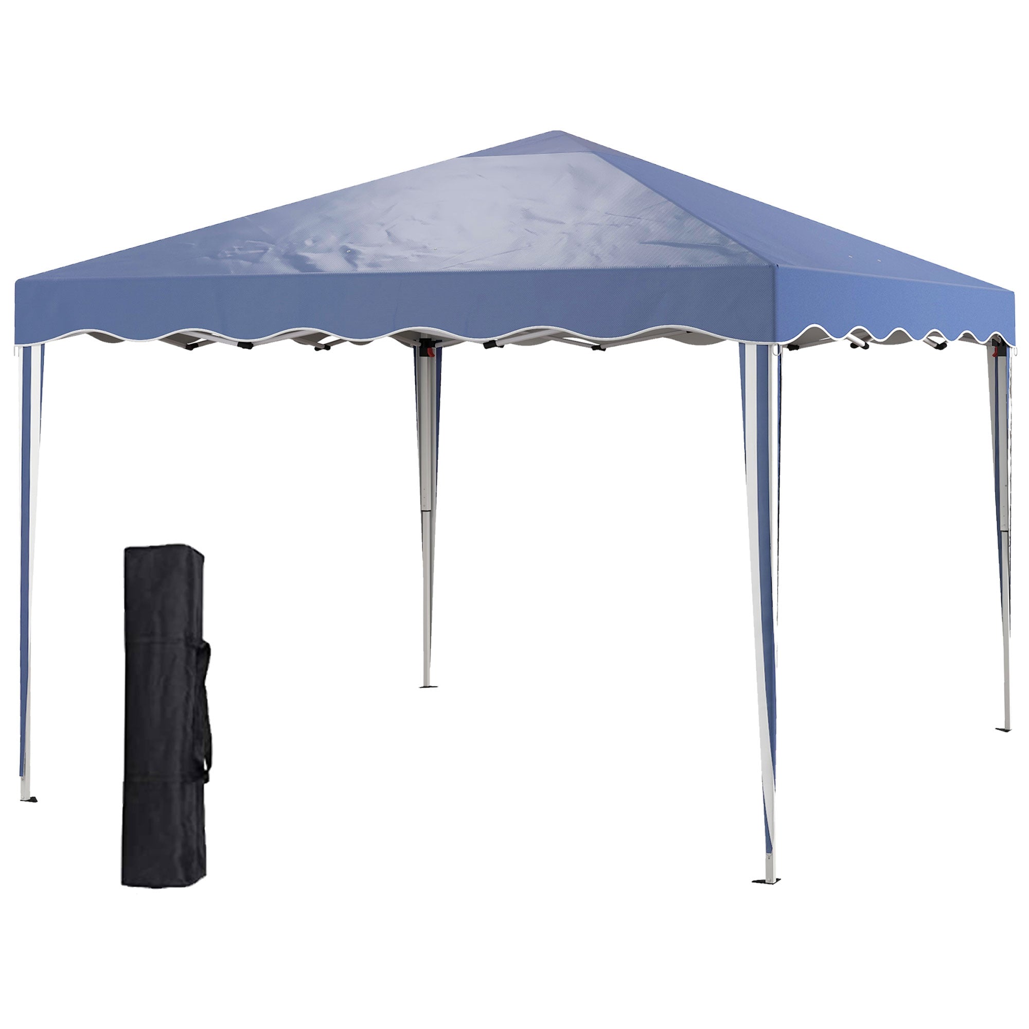 Outsunny 3x3m Pop Up Gazebo, Quick Setup Outdoor Party Tent, Waterproof with Carry Bag, Blue