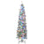 HOMCOM 7.5' Artificial Prelit Christmas Trees Holiday Décor with Warm White LED Lights, Flocked Tips, Berry, Pine Cone