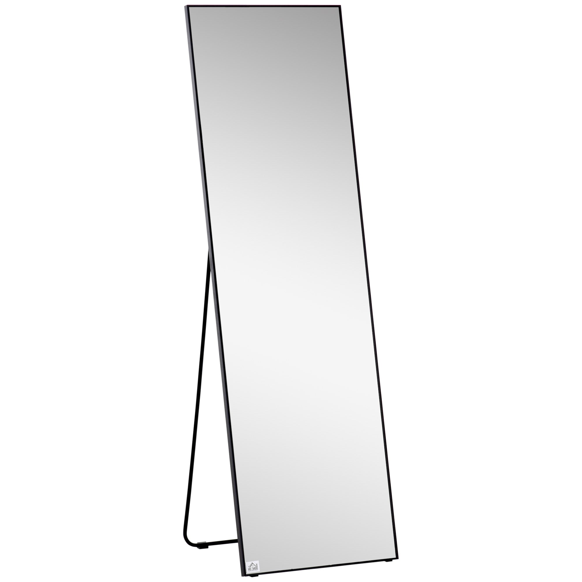 HOMCOM Full Body Dressing Mirror, Floor Standing or Wall Mounted, Aluminium Alloy Frame, 160x40cm, Black