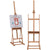 Vinsetto Adjustable Wooden H-Frame Easel: Canvas & Pencil Holder for Art Display and Painting, Natural