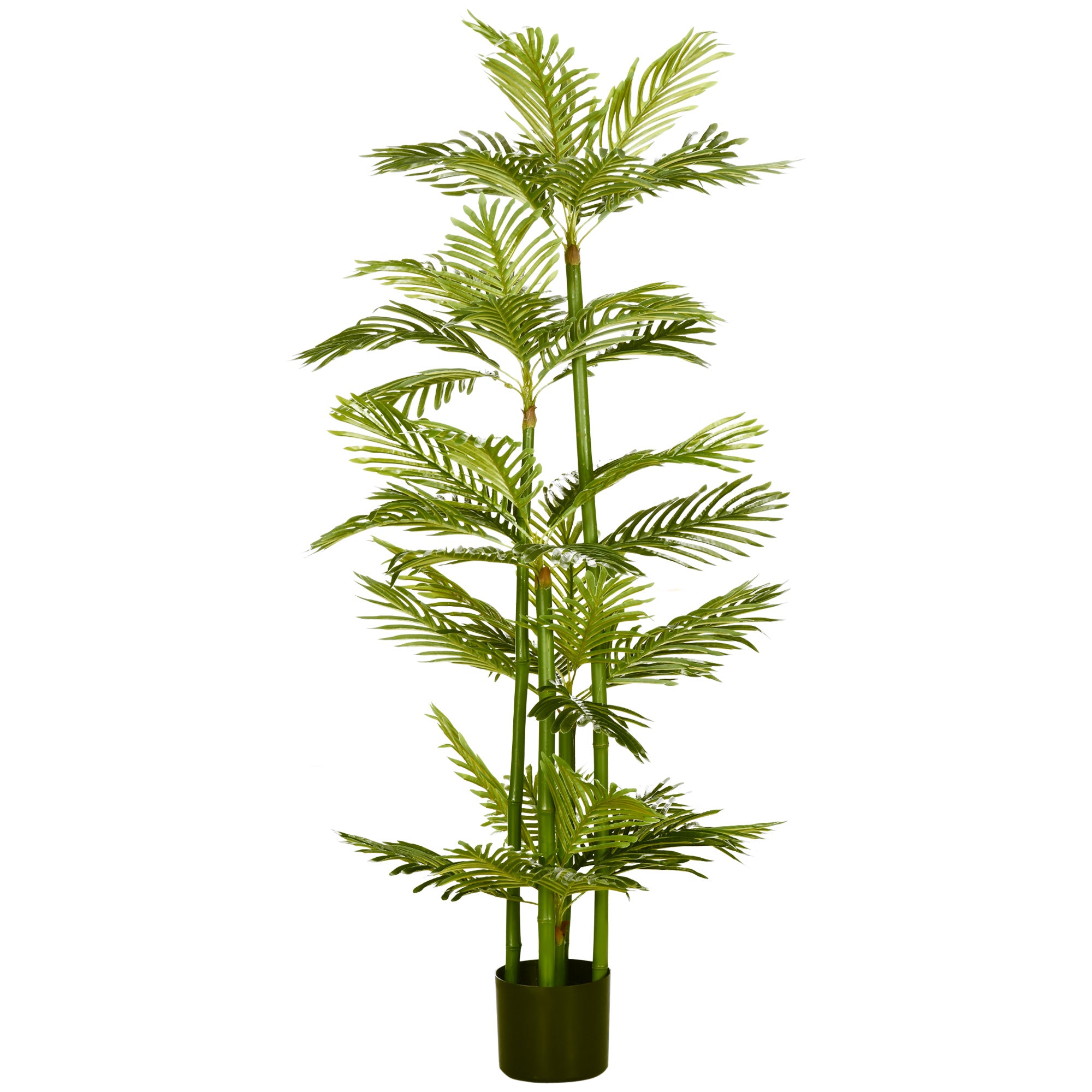 HOMCOM Faux Palm Tree: Lifelike Artificial Greenery in Planter for Indoor/Outdoor Decor, 15x15x140cm Dimensions