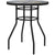 Outsunny Garden Table with Tempered Glass Top, Printed Design, Steel Frame, for Porch, Multicolour