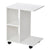 HOMCOM C-Shape End Table Unique Storage Unit w/ 2 Shelves 4 Wheels Freestanding Home Office Furniture Cabinet Square Studio White