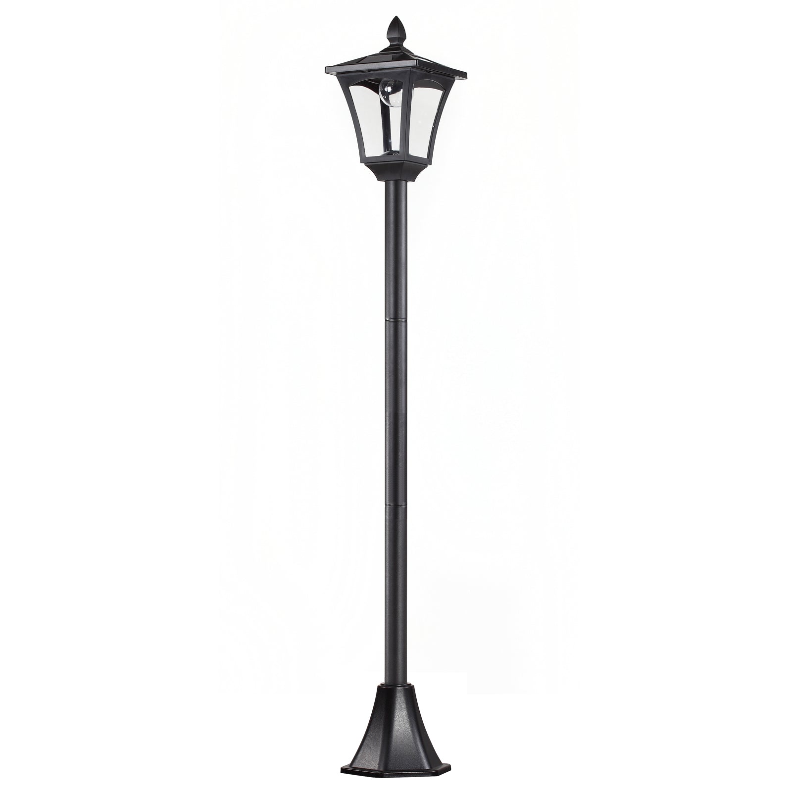 Outsunny Outdoor Solar Powered Post Lamp Sensor Dimmable LED Lantern Bollard Pathway 1.6M Tall – Black