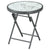 Outsunny Faux Marble Folding Patio Side Table: Compact Round Coffee Table for Outdoor Use, White