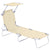 Outsunny Sun Lounger with Reclining Back, Folding Design & Sun Shade, Ideal for Garden & Beach, Beige