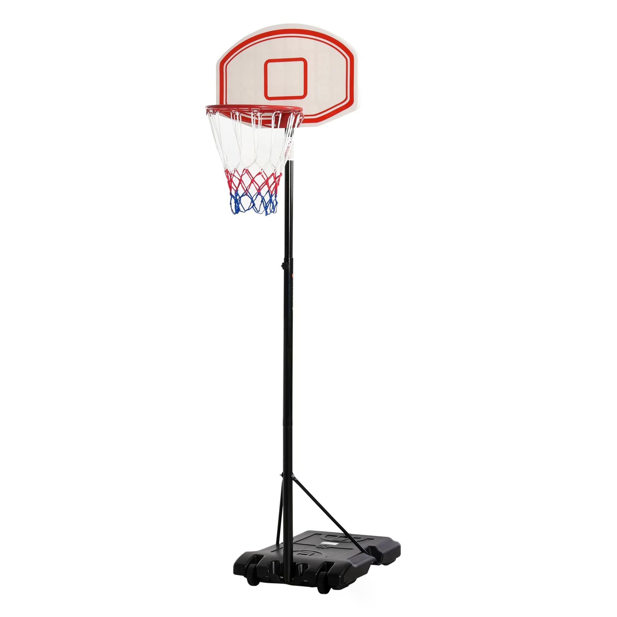 HOMCOM Adjustable Portable Basketball Stand, 175-215cm, with Sturdy Rim, Large Wheels, Stable Base, Net, Free Standing