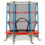 HOMCOM 5.4FT/65 Inch Kids Trampoline with Enclosure Net Built-in Zipper Safety Pad Indoor Outdoor for Children Toddler Age 3-6 Years Old