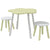 ZONEKIZ Children's 3 Piece Table and Chair Set, Flower Design, Ideal for Bedroom, Nursery, Playroom, Yellow