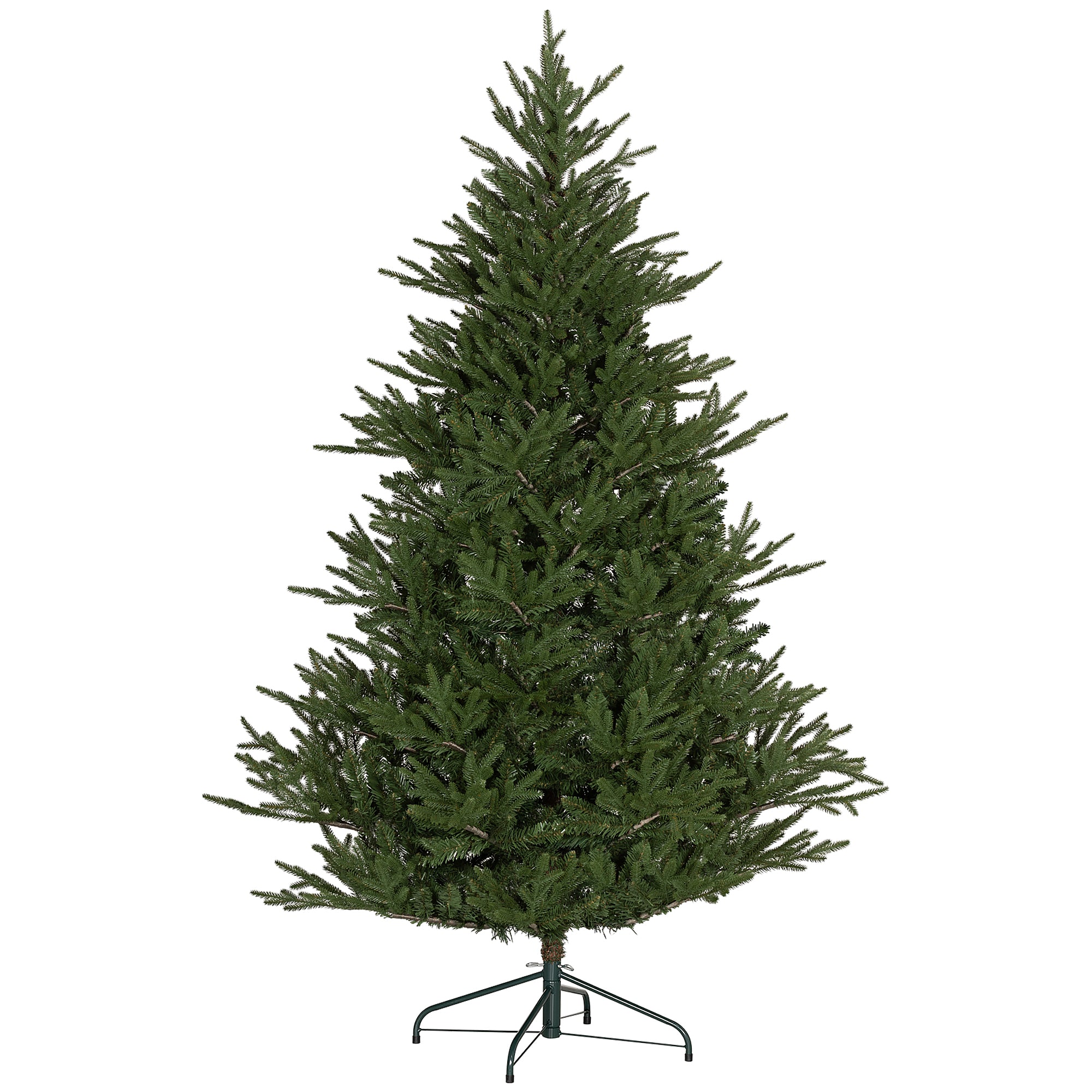 HOMCOM 6ft Artificial Christmas Tree with 2380 Tips, Metal Base, Realistic Hinged Xmas Tree, Easy to Assemble, Green