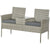 Outsunny Two-Seat Rattan Chair, with Middle Table - Mixed Grey