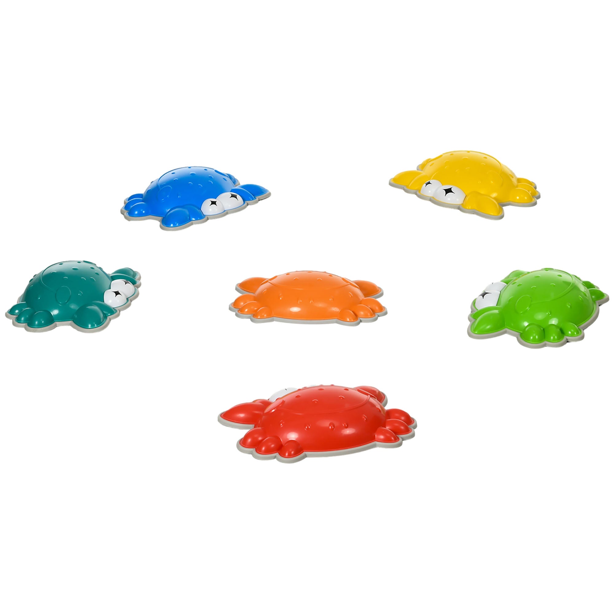 ZONEKIZ Crab-Shaped Kids' Stepping Stones, 6 Piece Set, TPE Anti-Slip Edges, for Balance and Coordination, Stackable, Multicolour