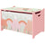 ZONEKIZ Toy Chest, Kids Storage Box with Safety Hinge, Cute Animal Theme, Durable and Spacious, Pink