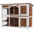 PawHut Two-Tier Wooden Pet Hutch with Openable Roof, Slide-Out Tray