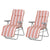 Outsunny Set of 2 Garden Sun Lounger Outdoor Reclining Seat Cushioned Seat Foldable Adjustable Recliner Orange and White