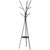 HOMCOM Free Standing Coat Rack Metal, 180cm with 9 Hooks, 1 Shelf for Clothes, Hats, Bags, Umbrella Organiser, Brown