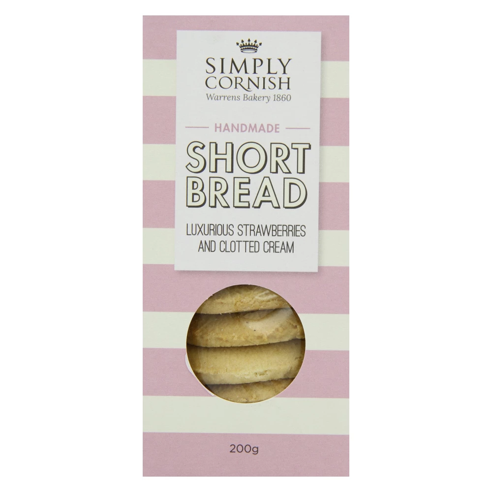 Simply Cornish Strawberry & Clotted Cream Shortbread (200g)