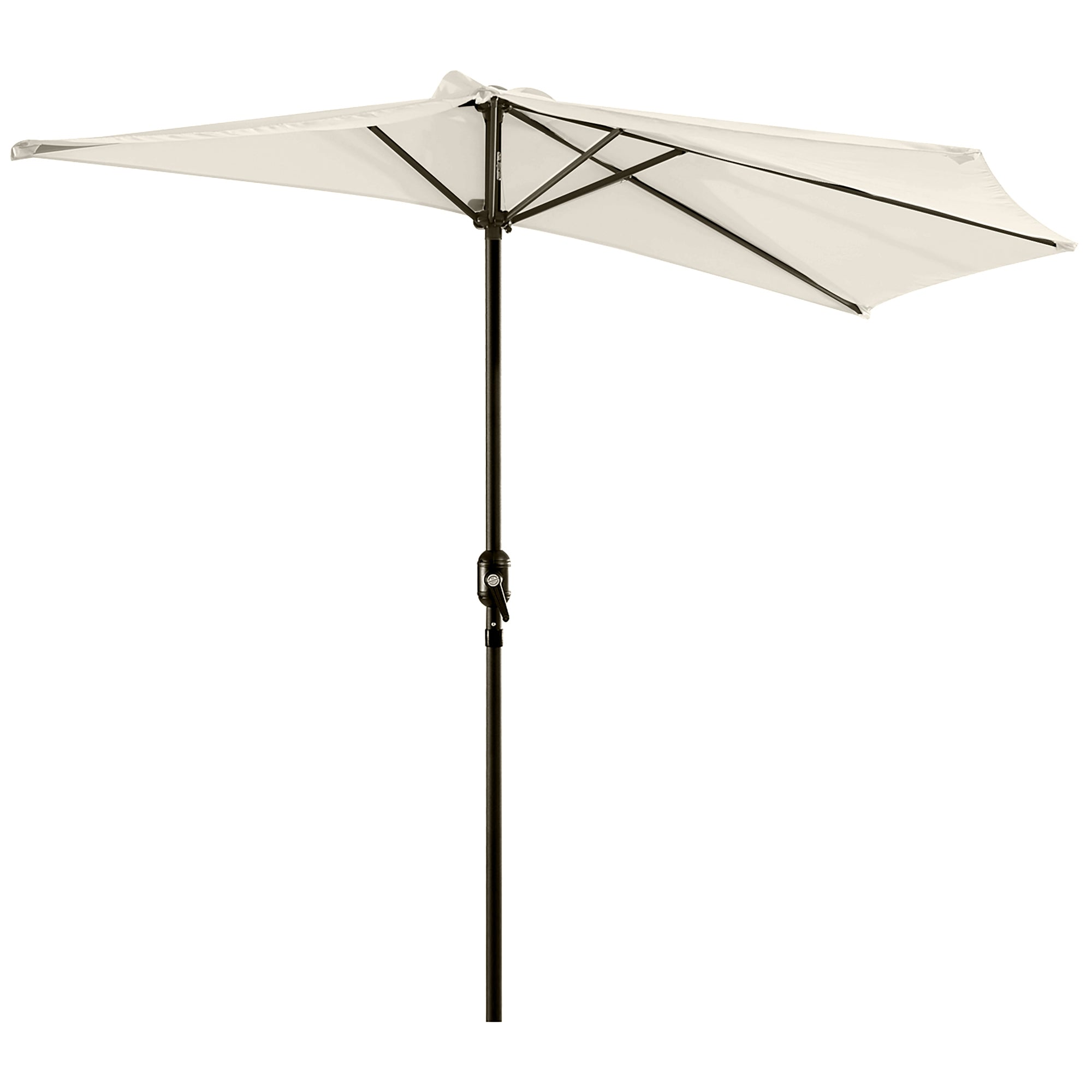 Outsunny 3 m Half Round Umbrella Parasol-White