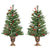 HOMCOM 2 Pieces Set 3 Foot Artificial Christmas Tree with 110 Realistic Branches, Pine Cones, Red Berries, Gold Pot, for Doorway, Porch, Green