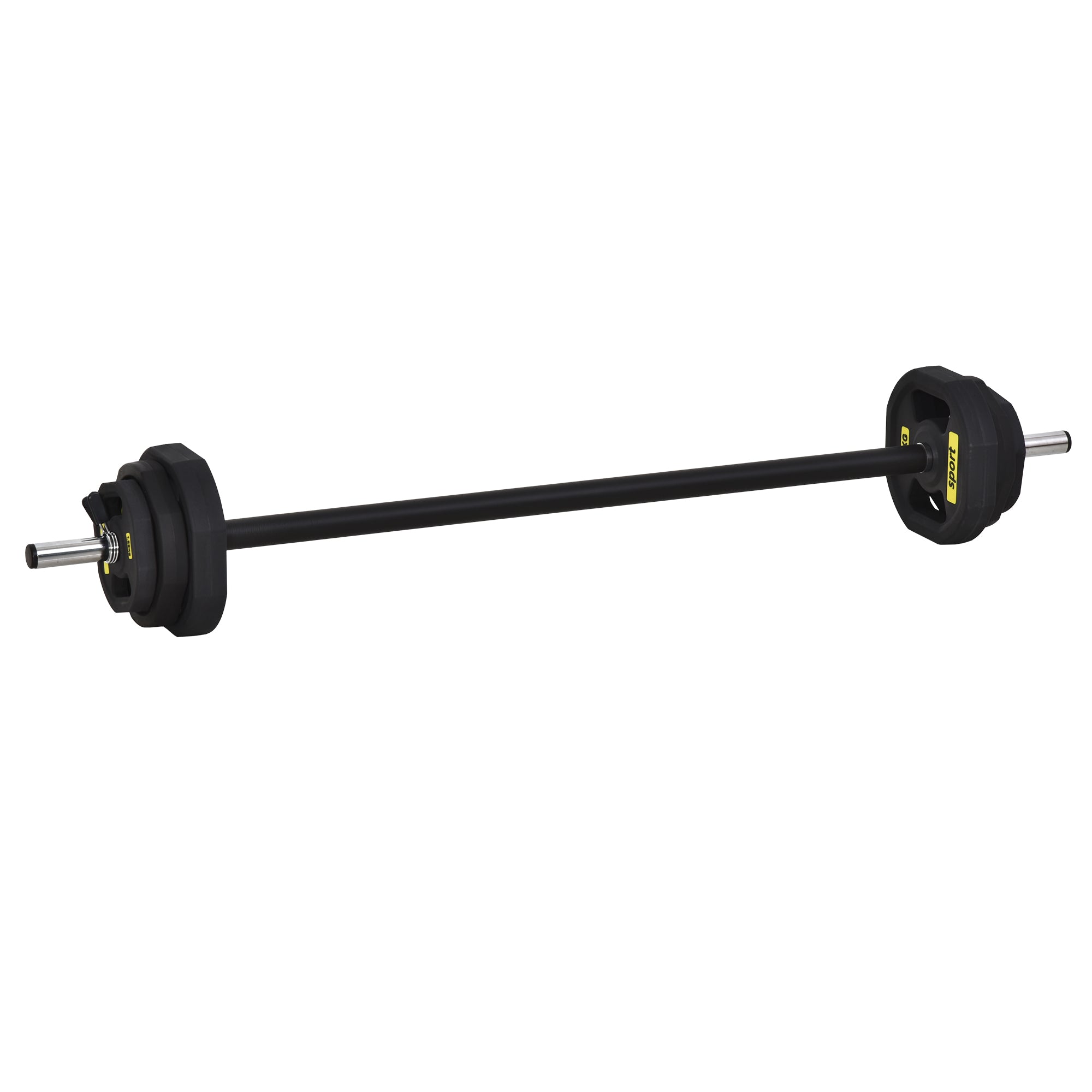 HOMCOM 20KGS Adjustable Barbell Set Plate Bar Clamp Rod Home Gym Sports Area Exercise Ergonomic Black