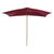 Outsunny Wooden Garden Parasol, 3m x 2m Sun Shade Patio Umbrella, Outdoor Canopy, Wine Red