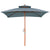 Outsunny 3x3(m) Wood Square Patio Umbrella Garden Market Parasol Sunshade Canopy with 2 Pulley Pagoda Style Dark Grey