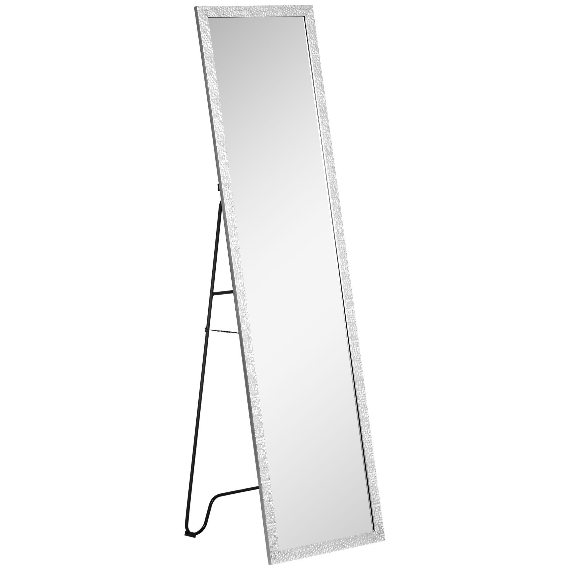 HOMCOM Full-Length Free Standing Dressing Mirror with PS Frame, Bedroom and Living Room, White