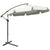 Outsunny Cantilever Umbrella, 2.7m Banana Parasol with Crank Handle and Cross Base, Outdoor Hanging Sun Shade, Cream White