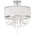 HOMCOM Elegant Metal Ceiling Light Chandelier with Pleated Fabric Lampshade, Decorative Crystal Pendants, for Living Room, Dining Room, Bedroom, White