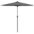 Outsunny Patio Parasol with Solar-Powered LED Lights, Crank Handle Outdoor Umbrella, Charcoal Grey