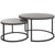 HOMCOM Industrial Nesting Coffee Table Set of 2, Round Coffee Tables, Living Room Table with Wood Effect Top and Steel Frame