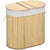 HOMCOM Bamboo Laundry Basket with Lid, 100 Litres Laundry Hamper with 2 Sections Removable Washable Lining Washing Baskets 62.5 x 37 x 60.5cm Natural