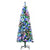 HOMCOM 5' Tall Prelit Pencil Slim Artificial Christmas Tree with Realistic Branches, 250 Colourful LED Lights and 408 Tips, Xmas Decoration, Green