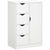 HOMCOM Freestanding Bathroom Cabinet, 4 Drawer Storage Cupboard with Door for Living Room, Kitchen, Bedroom, White