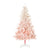 HOMCOM 5ft Artificial Christmas Tree Holiday Home Decoration with Metal Stand, Automatic Open, White and Pink