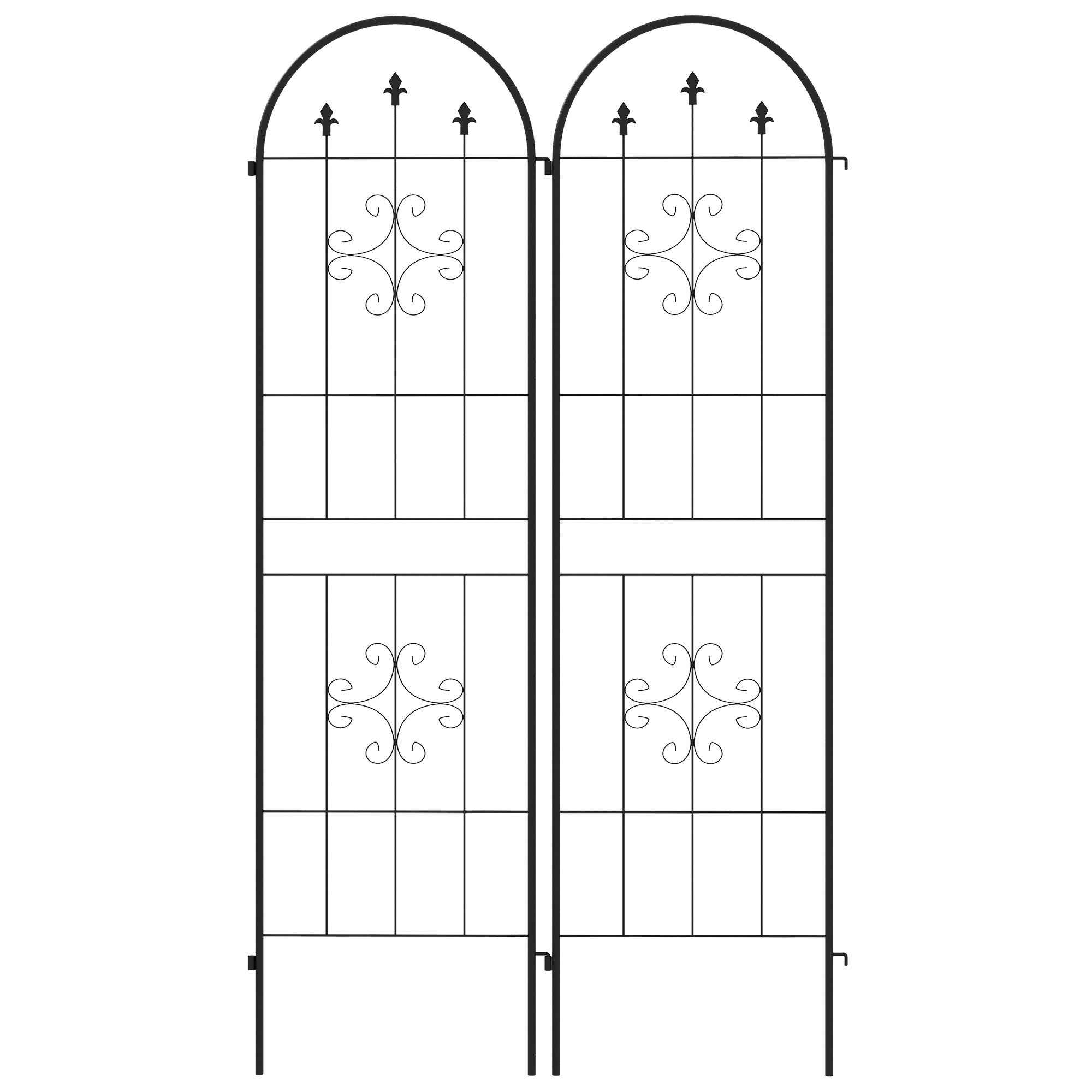 Outsunny Metal Trellis Set of 2, Garden Trellis for Climbing Plants Support Frames, Arrow Design