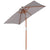 Outsunny 2m x 1.5m Patio Garden Parasol Sun Umbrella Sunshade Canopy Outdoor Backyard Furniture Fir Wooden Pole 6 Ribs Tilt Mechanism - Grey