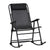 Outsunny Rocking Garden Chair, Foldable Outdoor Rocker with Adjustable Zero-Gravity Seat and Headrest, Ideal for Camping, Fishing, Patio, Black